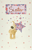 Boofle Birthday Card For Sister With Envelope - Lovely Design Holding A Big Star, Multi, 737947-0-1, 137mm x 210mm