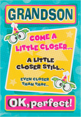 Grandson Humour 'Pop Up' Funny Monkey Birthday Card