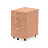 Impulse 3 Drawer Under Desk Pedestal Beech