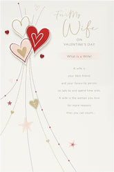 Wife Valentines Day Card With Envelope - Traditional Design