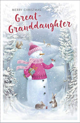 Great Granddaughter Snowman Christmas Card