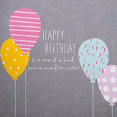 Special Sister Fresh Party Balloons Design Birthday Card