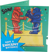 Interactive Rock 'em Sock 'em Design Son Birthday Card