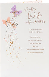 A Little Love Note Butterflies Wife Birthday Card