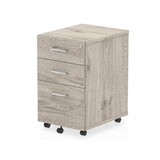 Impulse 3 Drawer Under Desk Pedestal Grey Oak