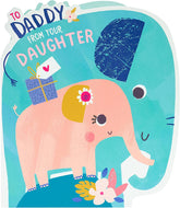Cute Elephant Father's Day Card For Daddy From Daughter