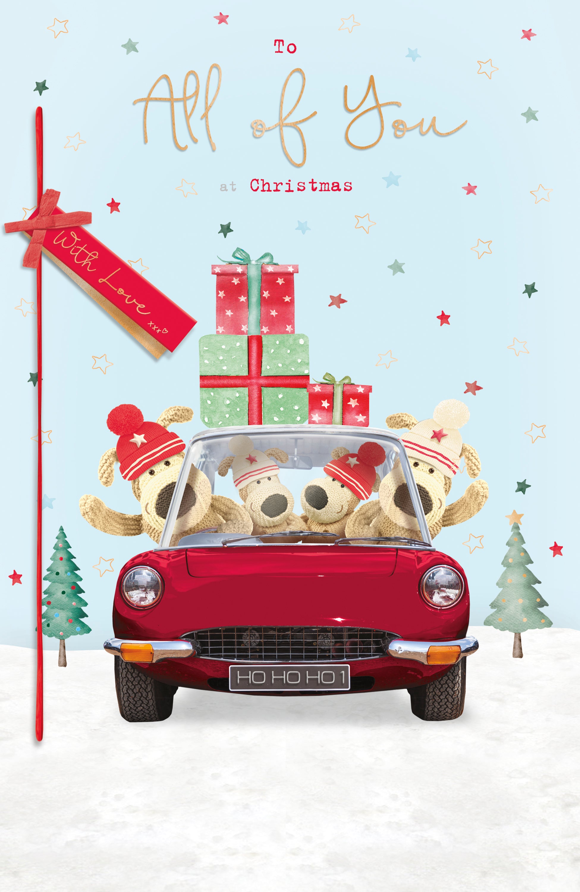 Boofle Family In Car-To All Of You Christmas Card