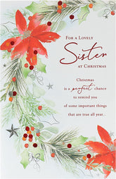 Sister Christmas Card with Sentimental Verse