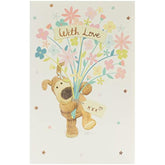 Boofle Holding Flowers Birthday Card