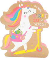 First Day Of School Card For Girl Unicorn