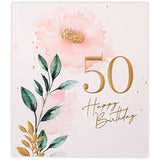 Floral 50th Birthday Card