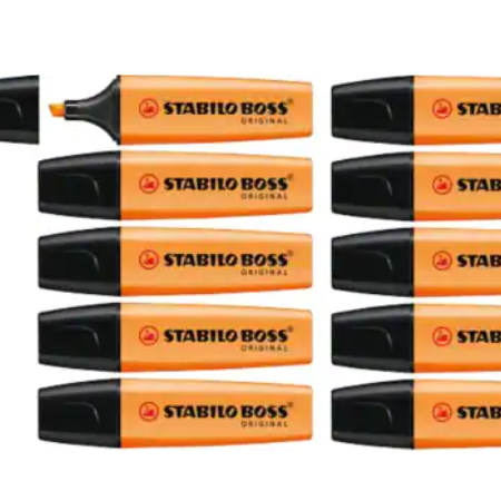 Stabilo Boss Original Highlighters Pack of 8 Rechargeable PTE 2-5 mm Chisel ORANGE