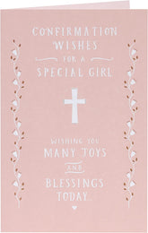 Confirmation Religious Holy Card with Joys and Blessings For Girls