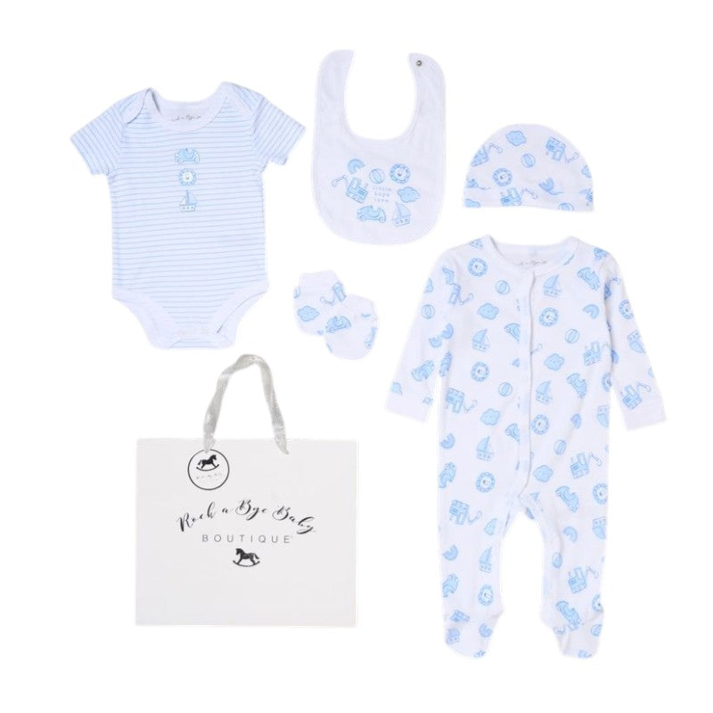 Send It By White & Blue Lion/Car/Boat 5 Piece Set