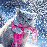 Snowy Cat Mum Christmas Card