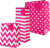 Contemporary Pink Designs Gift Bag Bundle - Bottle Bag, Medium Bag & Large Bag