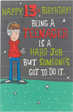 Age 13 Birthday Card Teenage Boy