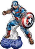 Large Avengers Captain America foil balloon by Anagram featuring Captain America’s shield and character design for celebration decor