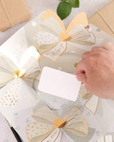 Luxury Pop-Up Money Wallet Gift Card Holder - Elegant Gold Bow Design