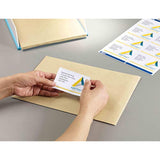 Avery L7 Labels 99.1 x 139mm on a greeting card with white background, showcasing customizable label design.
