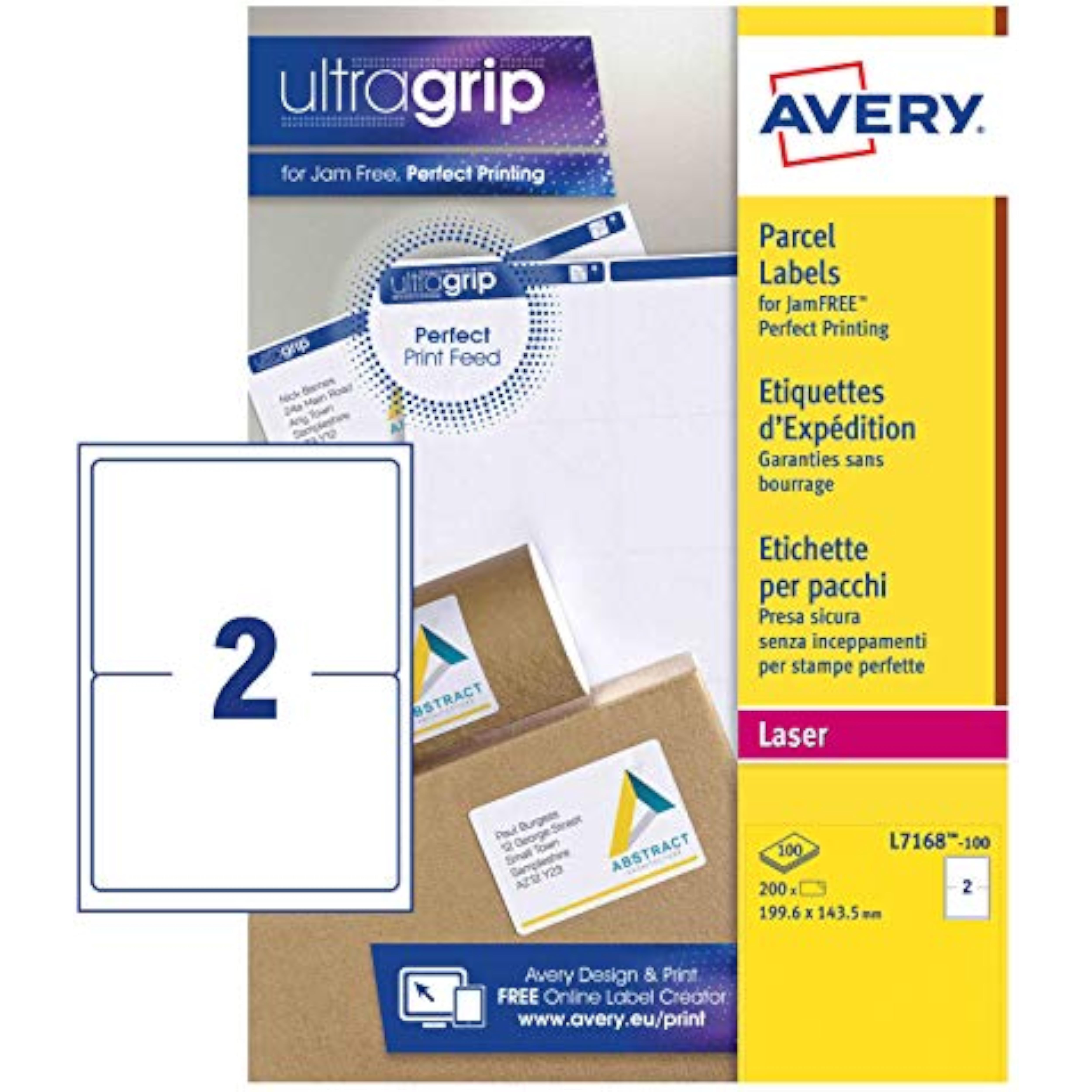 Avery L7168-100 white greeting card with a smooth surface and clean edges, designed for special occasions and personalized messages.