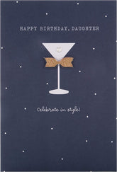 Cocktail Glass Design Happy Birthday Daughter In Style Card