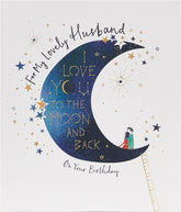 Romantic Moon Scene Husband Birthday Card