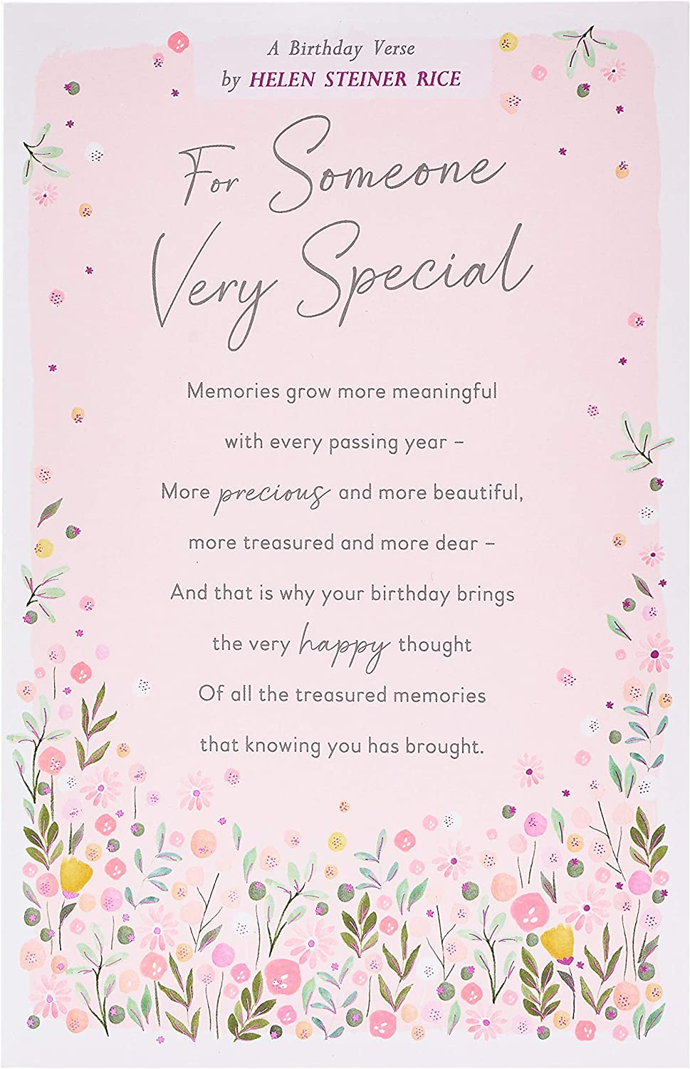 Floral Design For Someone Special Birthday Card with Sentimental Poem