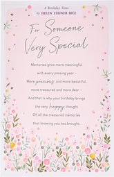 Floral Design For Someone Special Birthday Card with Sentimental Poem
