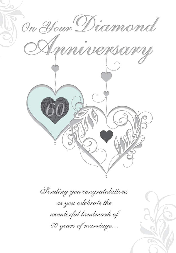 BGC 60th Diamond Anniversary greeting card with elegant design, featuring sparkling diamond motifs for celebrating milestone moments.
