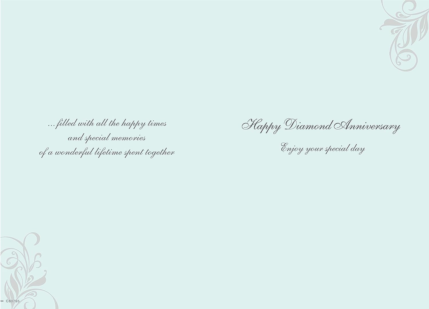 BGC 60th Diamond Anniversary greeting card with elegant design and gold accents, ideal for celebrating a milestone occasion.