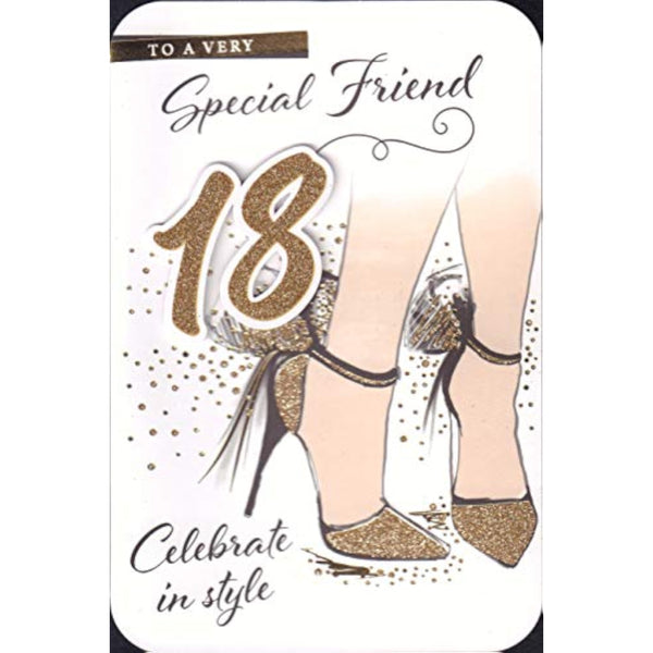 BGC Special Friend 18th Birthday greeting card featuring colorful floral and cheerful design, perfect for celebrating a special milestone.