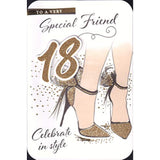 BGC Special Friend 18th Birthday greeting card featuring colorful floral and cheerful design, perfect for celebrating a special milestone.