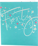 40th Birthday Card Silver Foil Lettering