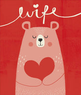Wife Cute Bear Valentine's Day Greeting Card Cute Valentines Cards 655357-0-1