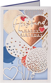 Contemporary Design Husband Birthday Card