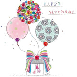 Birthday Balloons Hand-Finished Buttons Birthday Card Embellished Cards For Her BT008