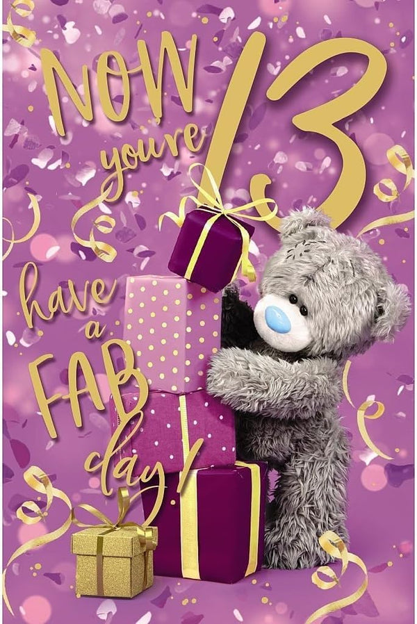 Colorful 13th birthday bear stacking gifts by Carte Blanche, with adorable bear figurines and vibrant gift boxes for celebration.