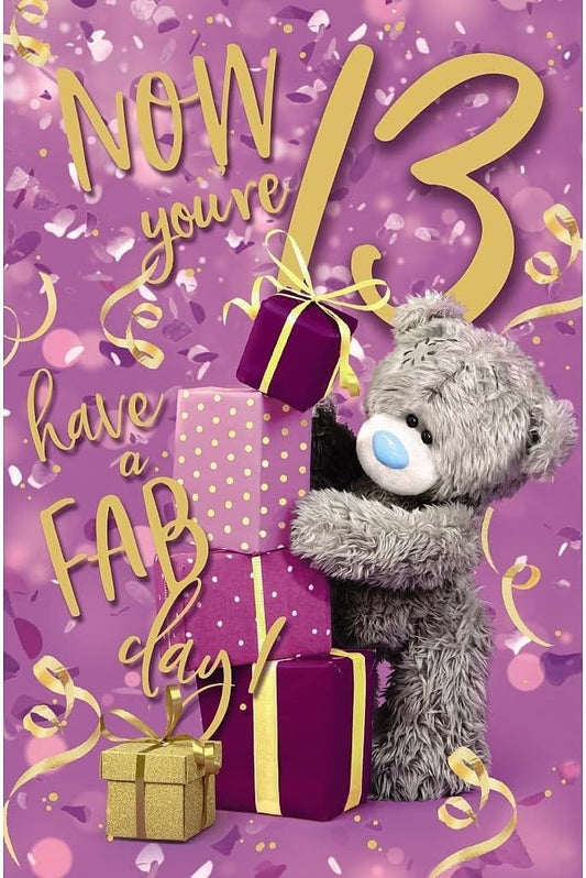 Colorful 13th birthday bear stacking gifts by Carte Blanche, with adorable bear figurines and vibrant gift boxes for celebration.
