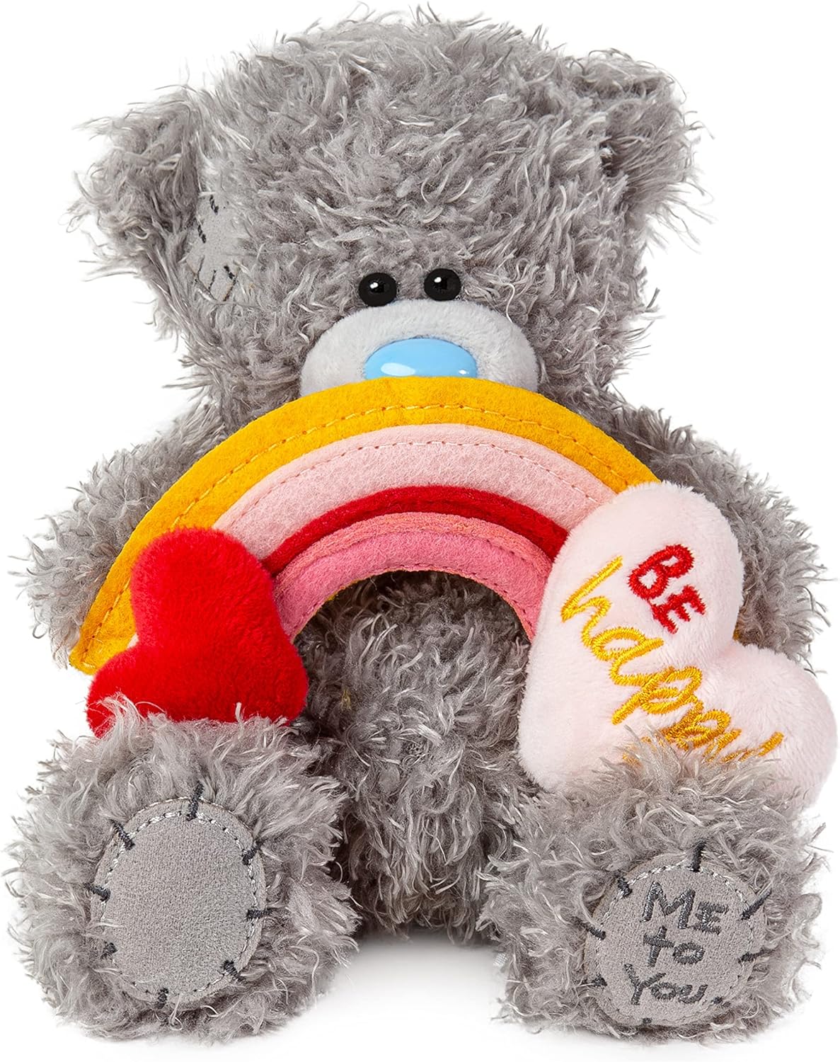 Colorful M7 Be Happy Rainbow Plush by Carte Blanche featuring vibrant rainbow design and soft, cuddly fabric.