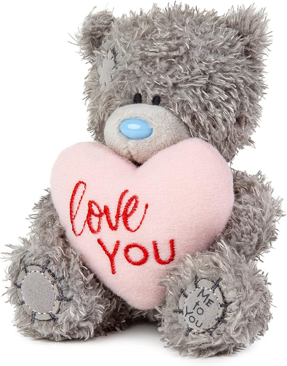 Gray Me To You Bear 4-inch Love You padded heart from Carte Blanche, soft plush toy with a cute bear and heart design.