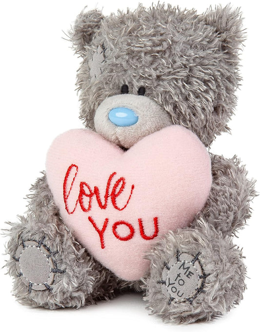 Gray Me To You Bear 4-inch Love You padded heart from Carte Blanche, soft plush toy with a cute bear and heart design.