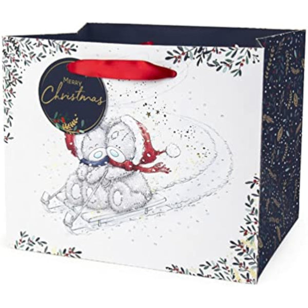 Medium Me To You Bear gift bag by Carte Blanche with a cute bear and floral design, ideal for gift wrapping.