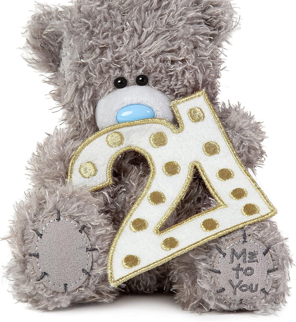Grey Me to You Tatty Teddy 21st Lightbox Effect Bear from Carte Blanche's official collection, shown with illuminated lightbox effect.