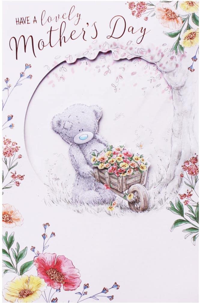 Handmade Bear Bear pushing a wheelbarrow greeting card by Carte Blanche for Mother's Day, featuring detailed illustrations.