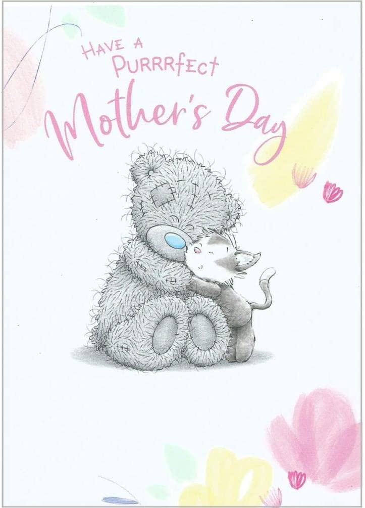 Cute bear illustration on Cat Mother's Day greeting card by Carte Blanche, featuring whimsical animal artwork.