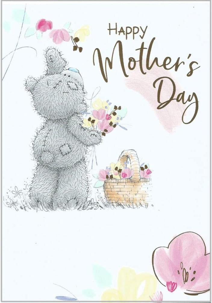 Carte Blanche Bear Picking Flowers Mother's Day greeting card with adorable bear illustration and floral design.
