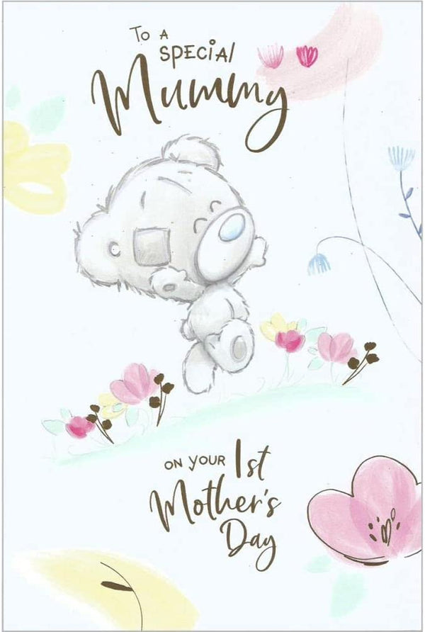Tiny Tatty Teddy Mother’s Day greeting card featuring a bear in mummy costume, by Carte Blanche, with festive design.