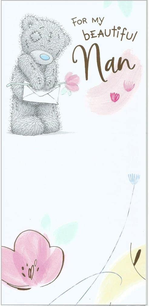 Carte Blanche greeting card featuring a bear illustration holding a flower, perfect for heartfelt messages and special occasions.