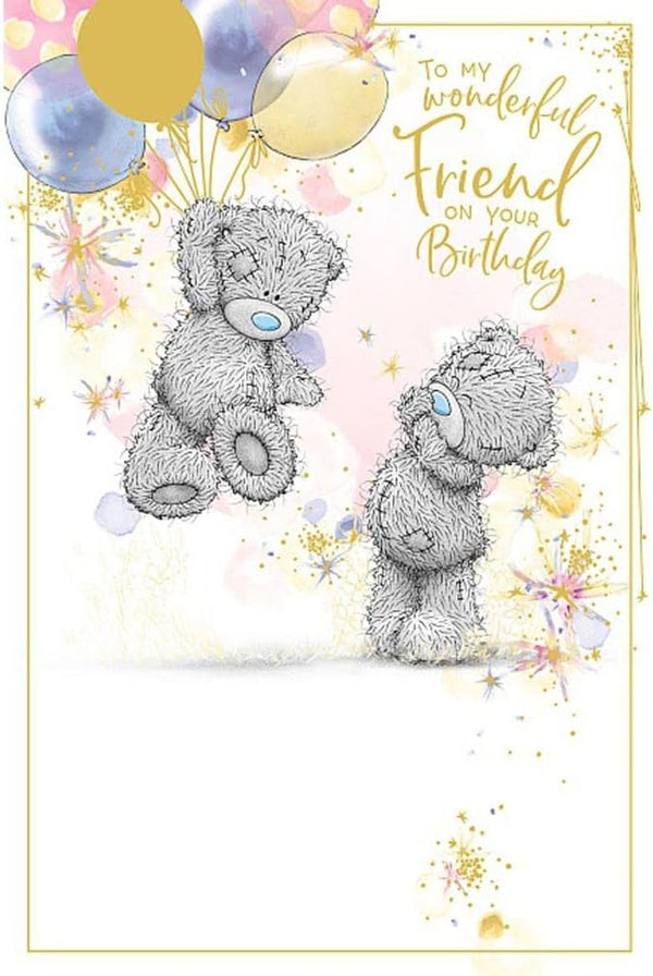 Carte Blanche Bear Wonderful Friend birthday greeting card featuring a cute bear illustration on a cheerful design.